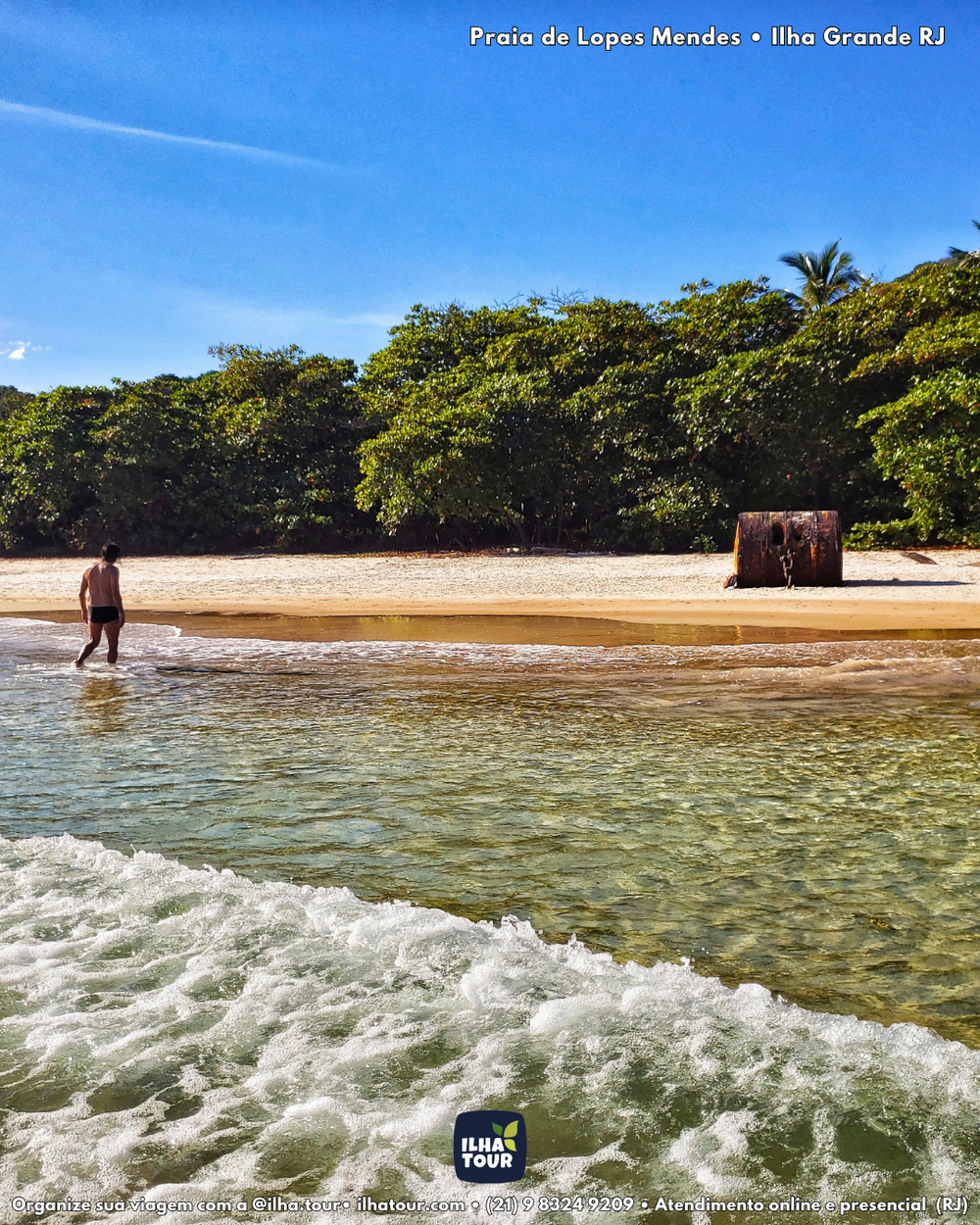 Lopes Mendes — passeio de lancha em Ilha Grande